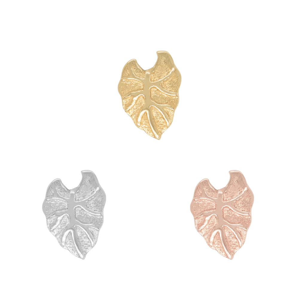 Kalo Leaf Threadless End – 14K Gold Hawaiian Symbol
