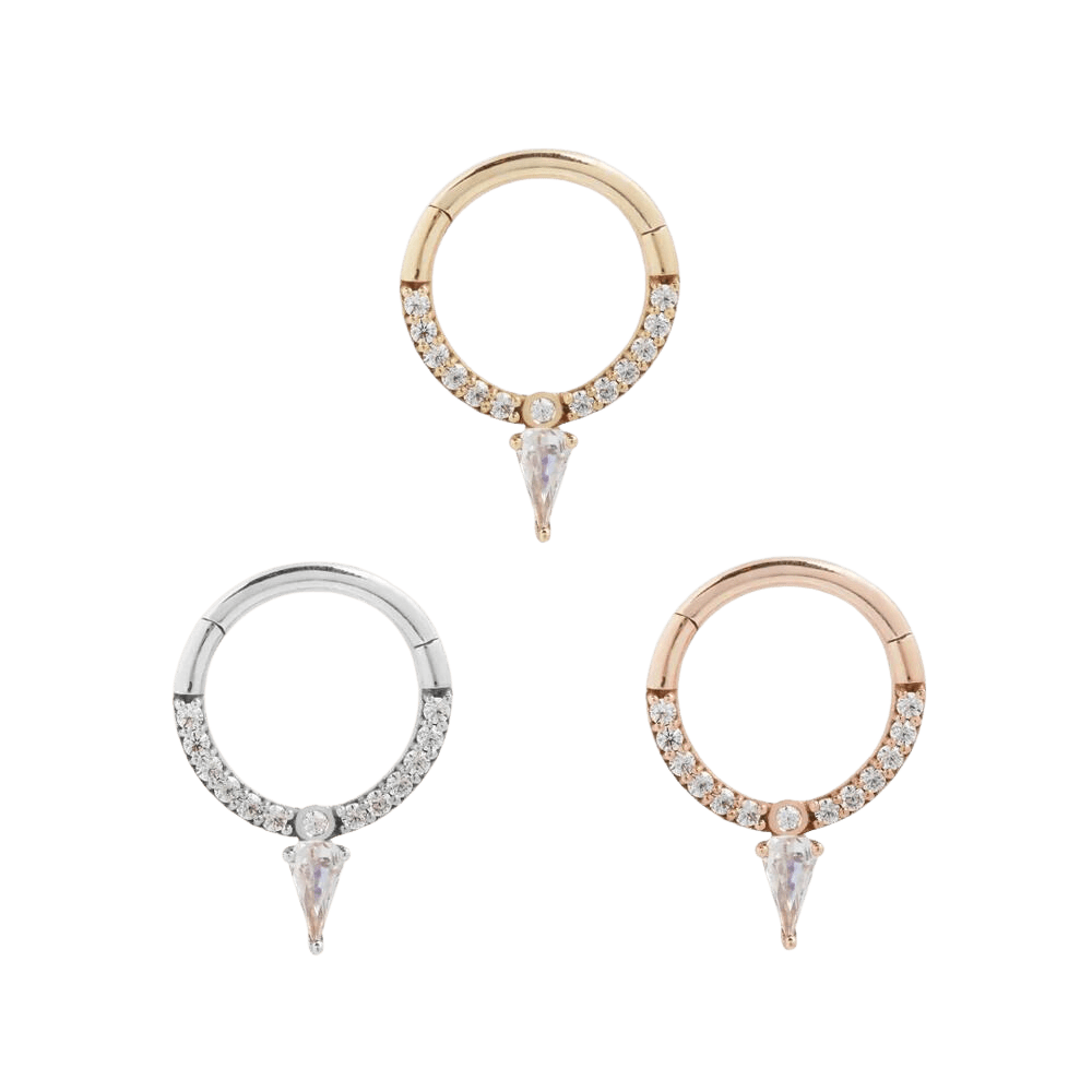DOWN LIKE THAT - CZ - SOLID 14KT GOLD CLICKER piercing-zone.com