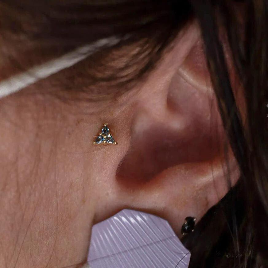 3 LITTLE PEARS - LONDON BLUE TOPAZ - THREADLESS END piercing-zone.com