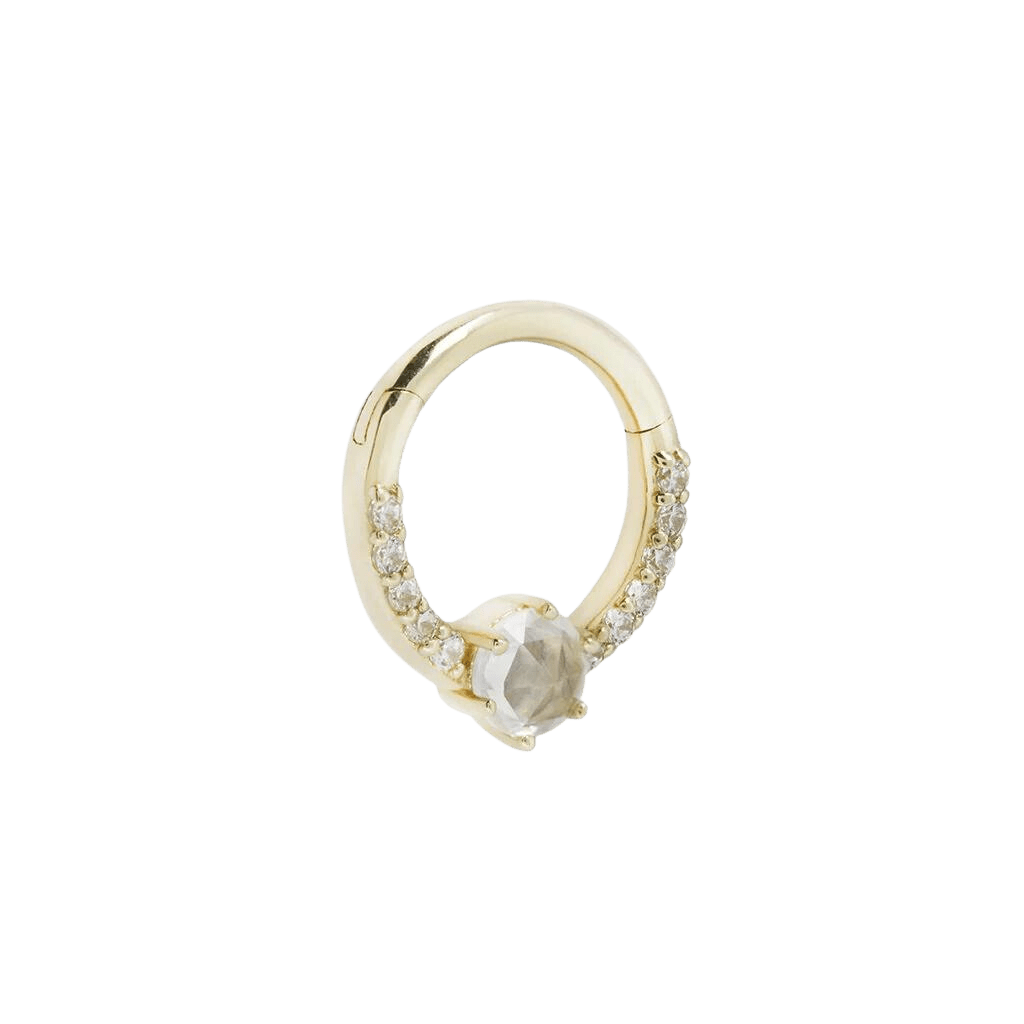 TINSLEY - CZ + WHITE SAPPHIRE - SOLID 14KT GOLD CLICKER piercing-zone.com
