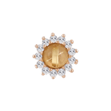 DELPHINE - RUTILATED QUARTZ + WHITE SAPPHIRE - THREADLESS END piercing-zone.com