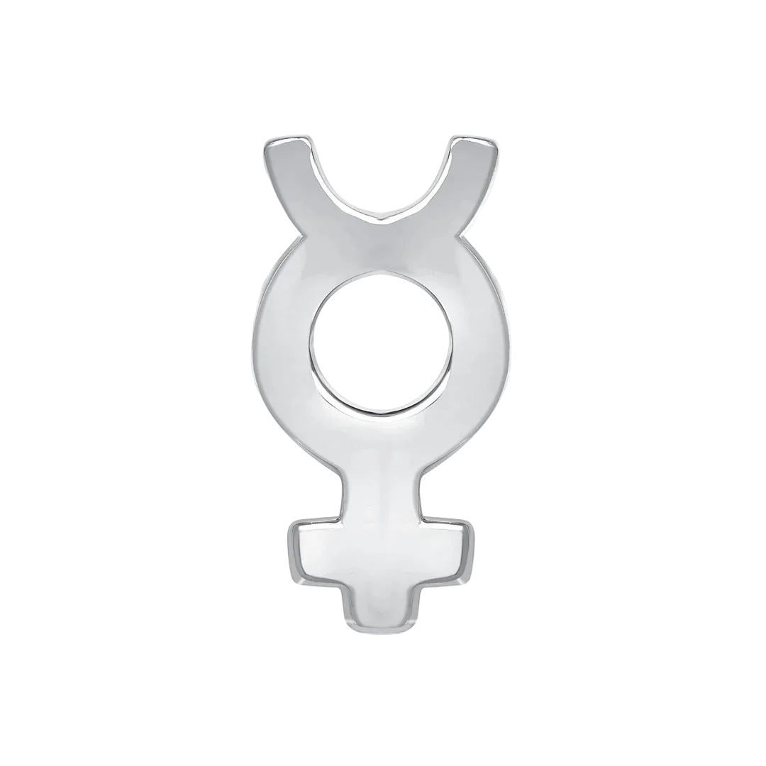 Mercury Symbol – 14K/18K Gold Flat Threadless End