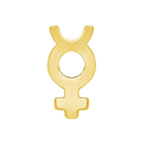 Mercury Symbol – 14K/18K Gold Flat Threadless End
