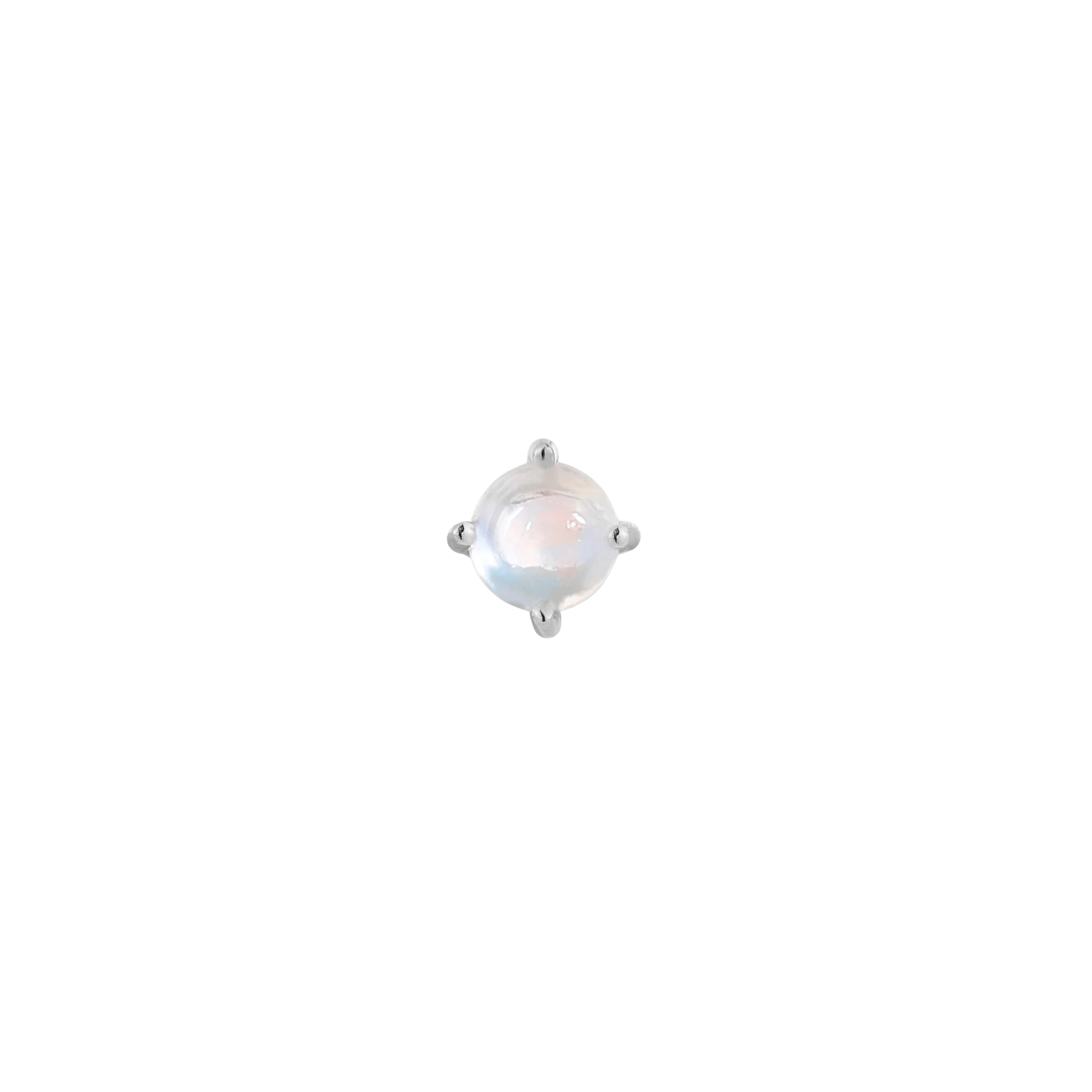 Rainbow Moonstone Prong Threadless End – 14K Gold