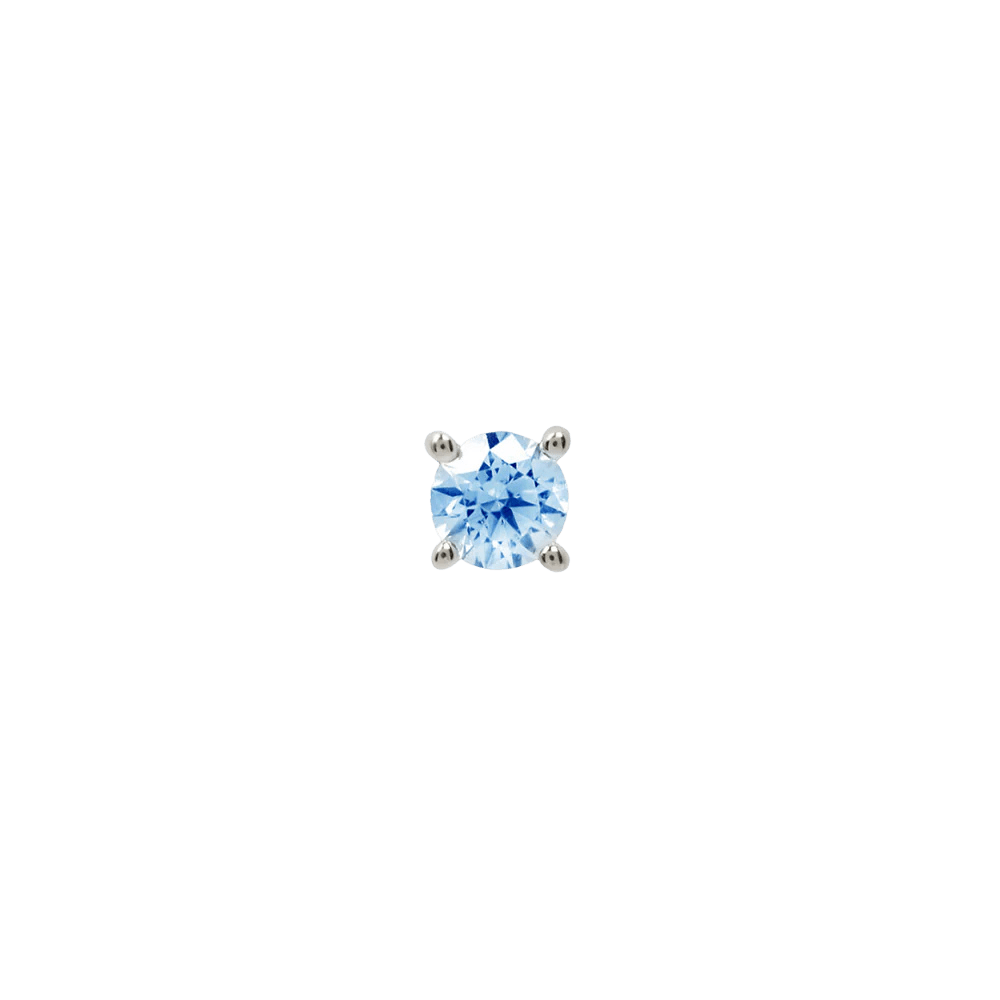 London Blue Topaz Prong – 14K Gold Threadless End