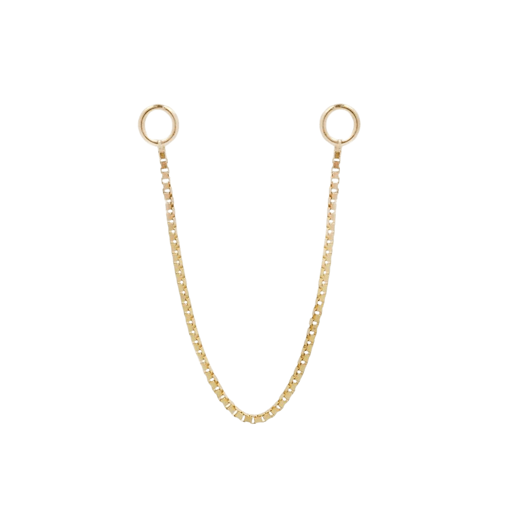 SINGLE BOX CHAIN - SOLID 14KT GOLD piercing-zone.com