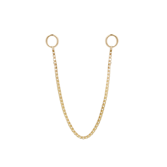 SINGLE BOX CHAIN - SOLID 14KT GOLD piercing-zone.com
