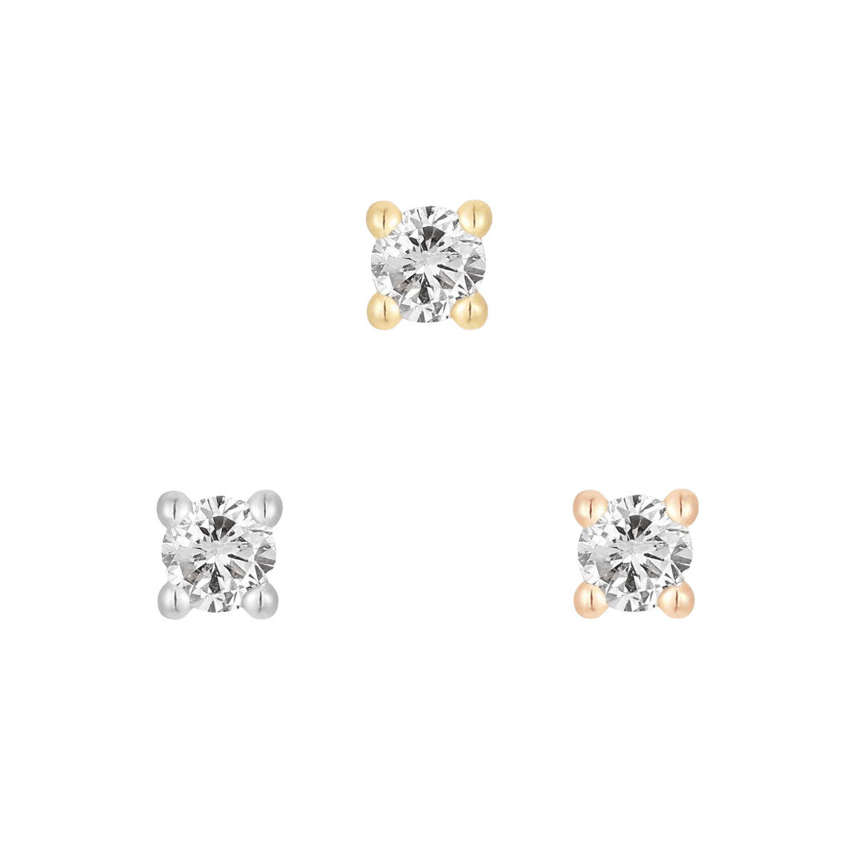 GENUINE WHITE DIAMOND PRONG - THREADLESS END piercing-zone.com