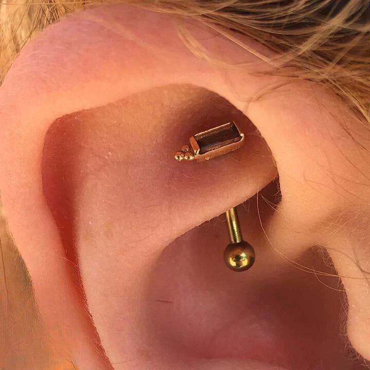 DIOR - SMOKEY QUARTZ - THREADLESS END piercing-zone.com