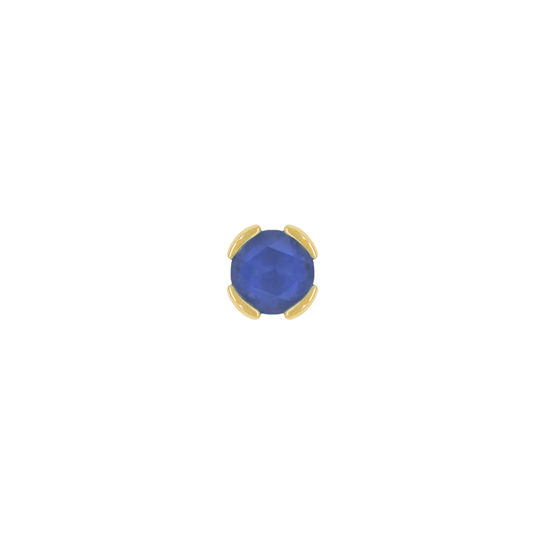 Peekaboo – 14K Gold Sandblasted London Blue Topaz Threadless End