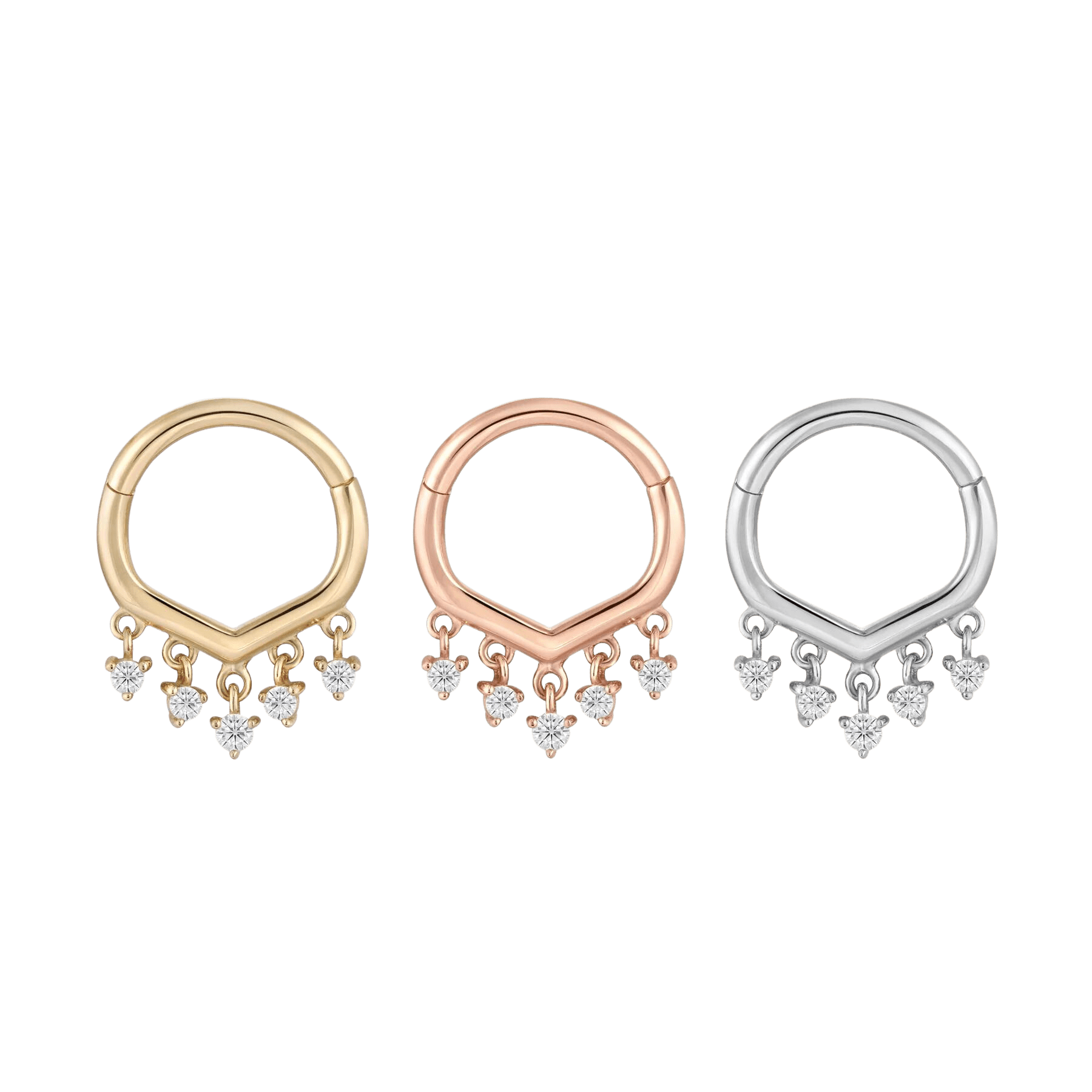 GUESTLIST - CZ - SOLID 14KT GOLD CLICKER piercing-zone.com