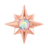 8 Point Burst - 14K Gold Stone Threadless/Threaded End