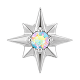 8 Point Burst - 14K Gold Stone Threadless/Threaded End