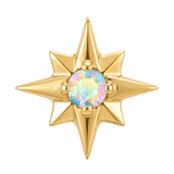 8 Point Burst - 14K Gold Stone Threadless/Threaded End