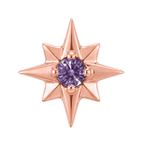 8 Point Burst - 14K Gold Stone Threadless/Threaded End