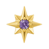 8 Point Burst - 14K Gold Stone Threadless/Threaded End