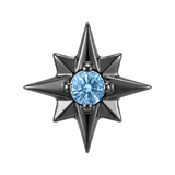 8 Point Burst - 14K Gold Stone Threadless/Threaded End