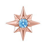8 Point Burst - 14K Gold Stone Threadless/Threaded End