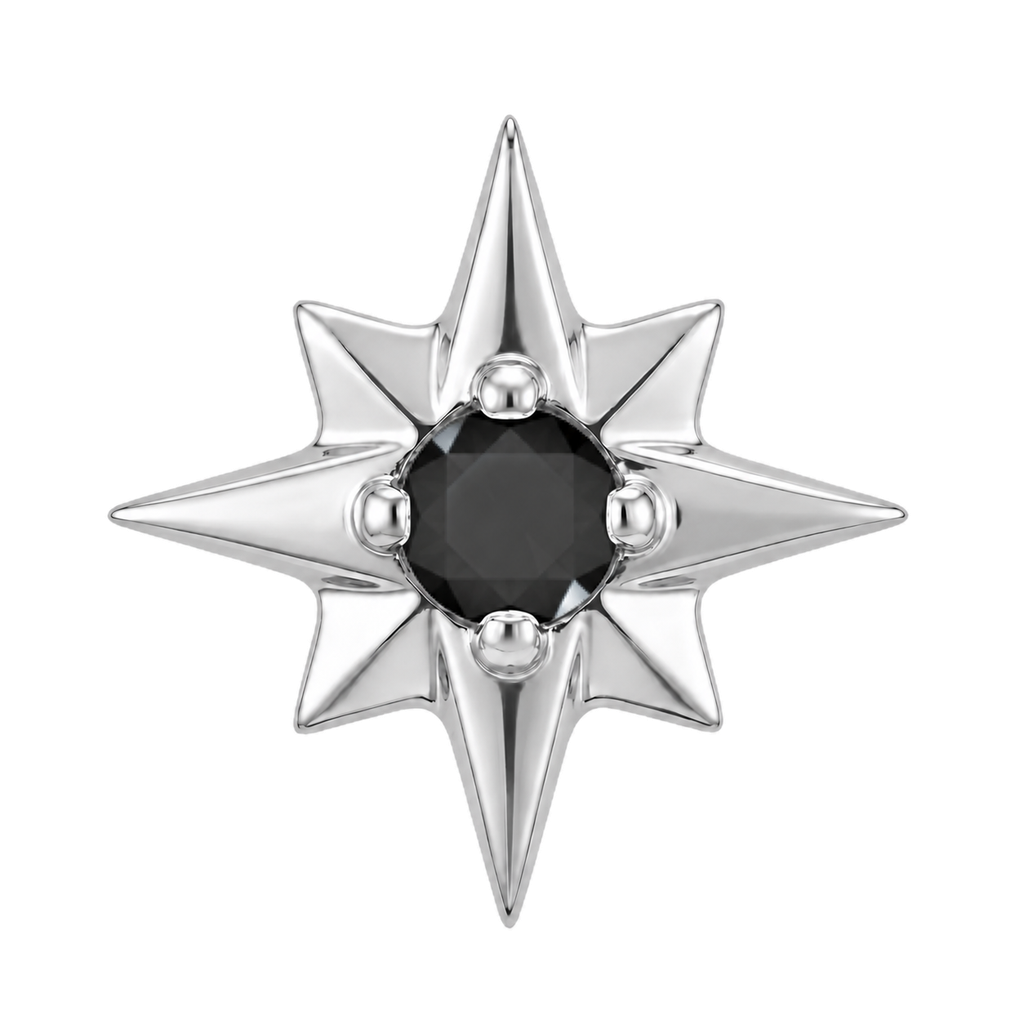 8 Point Burst - 14K Gold Stone Threadless/Threaded End