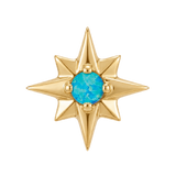 8 Point Burst - 14K Gold Stone Threadless/Threaded End
