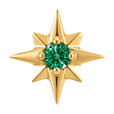 8 Point Burst - 14K Gold Stone Threadless/Threaded End