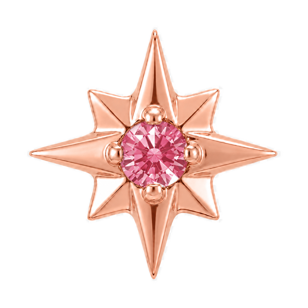 8 Point Burst - 14K Gold Stone Threadless/Threaded End