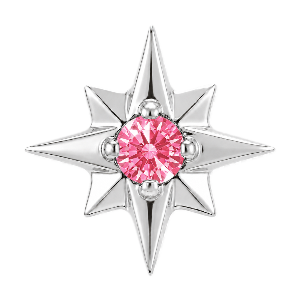 8 Point Burst - 14K Gold Stone Threadless/Threaded End