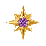 8 Point Burst - 14K Gold Stone Threadless/Threaded End
