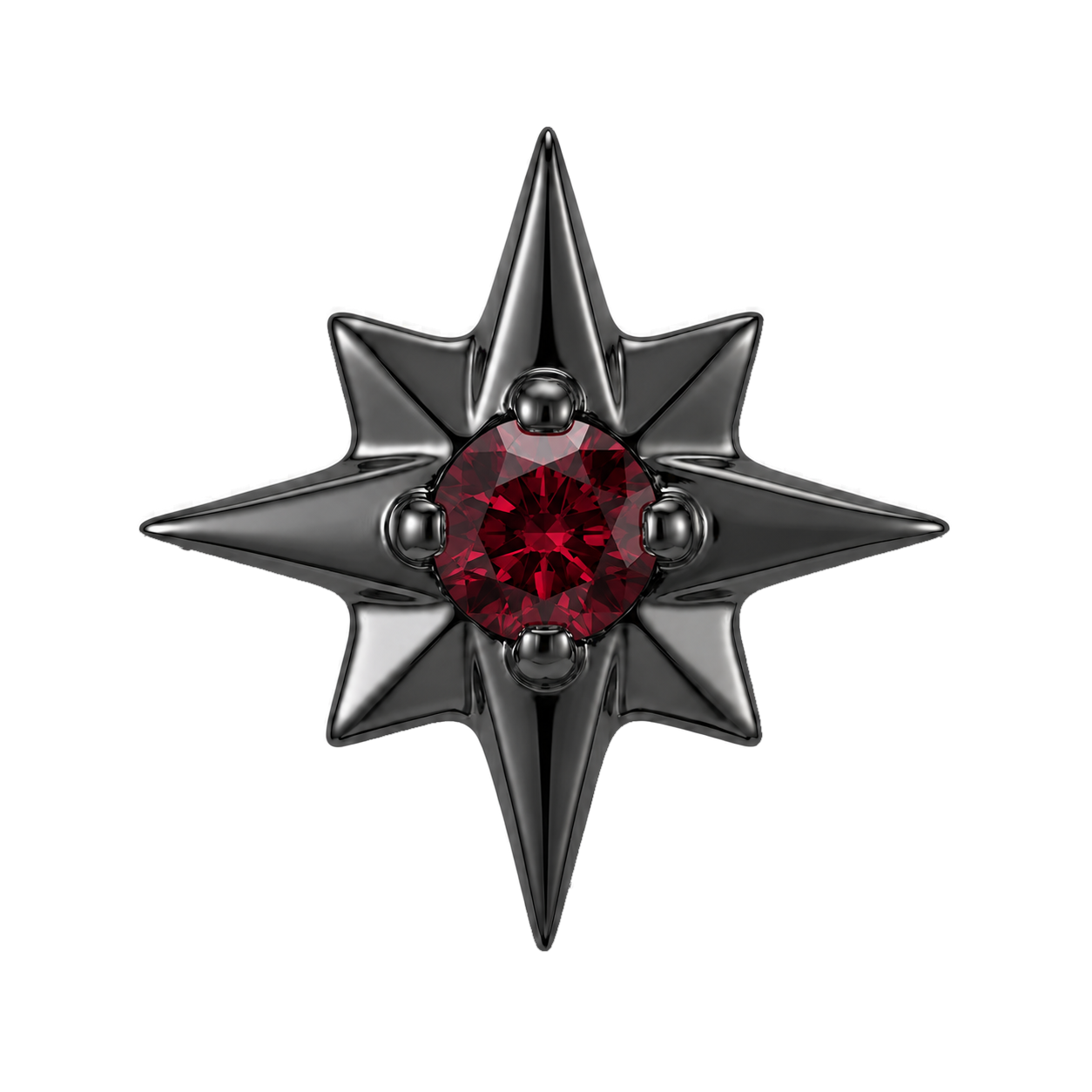 8 Point Burst - 14K Gold Stone Threadless/Threaded End