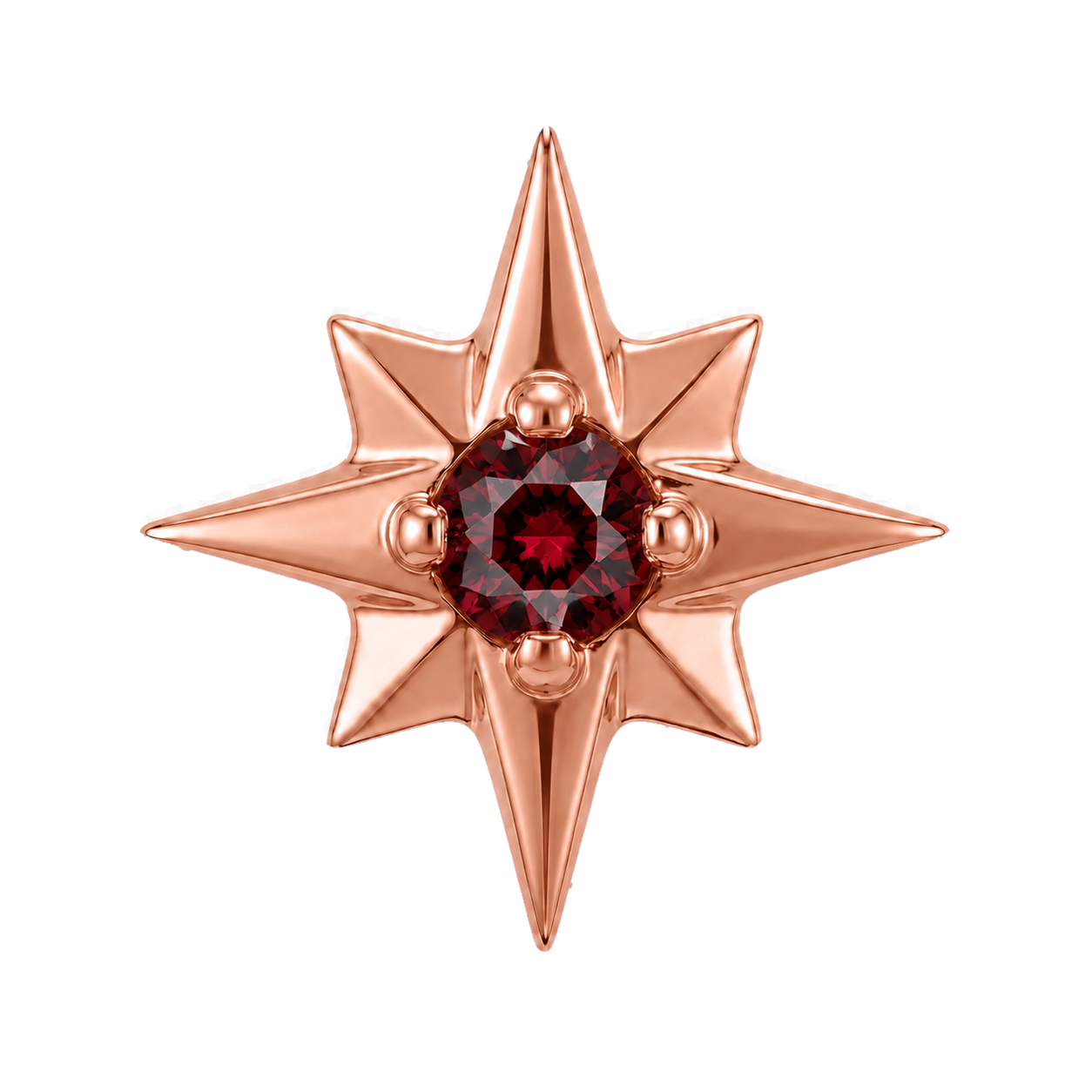8 Point Burst - 14K Gold Stone Threadless/Threaded End