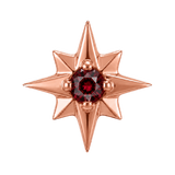 8 Point Burst - 14K Gold Stone Threadless/Threaded End