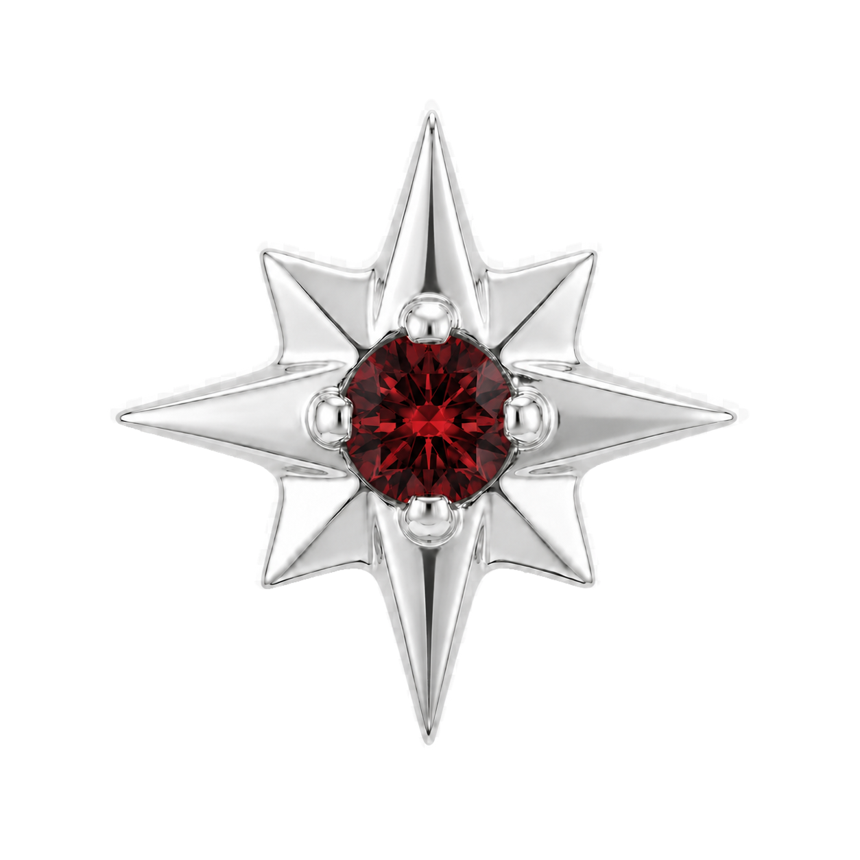8 Point Burst - 14K Gold Stone Threadless/Threaded End