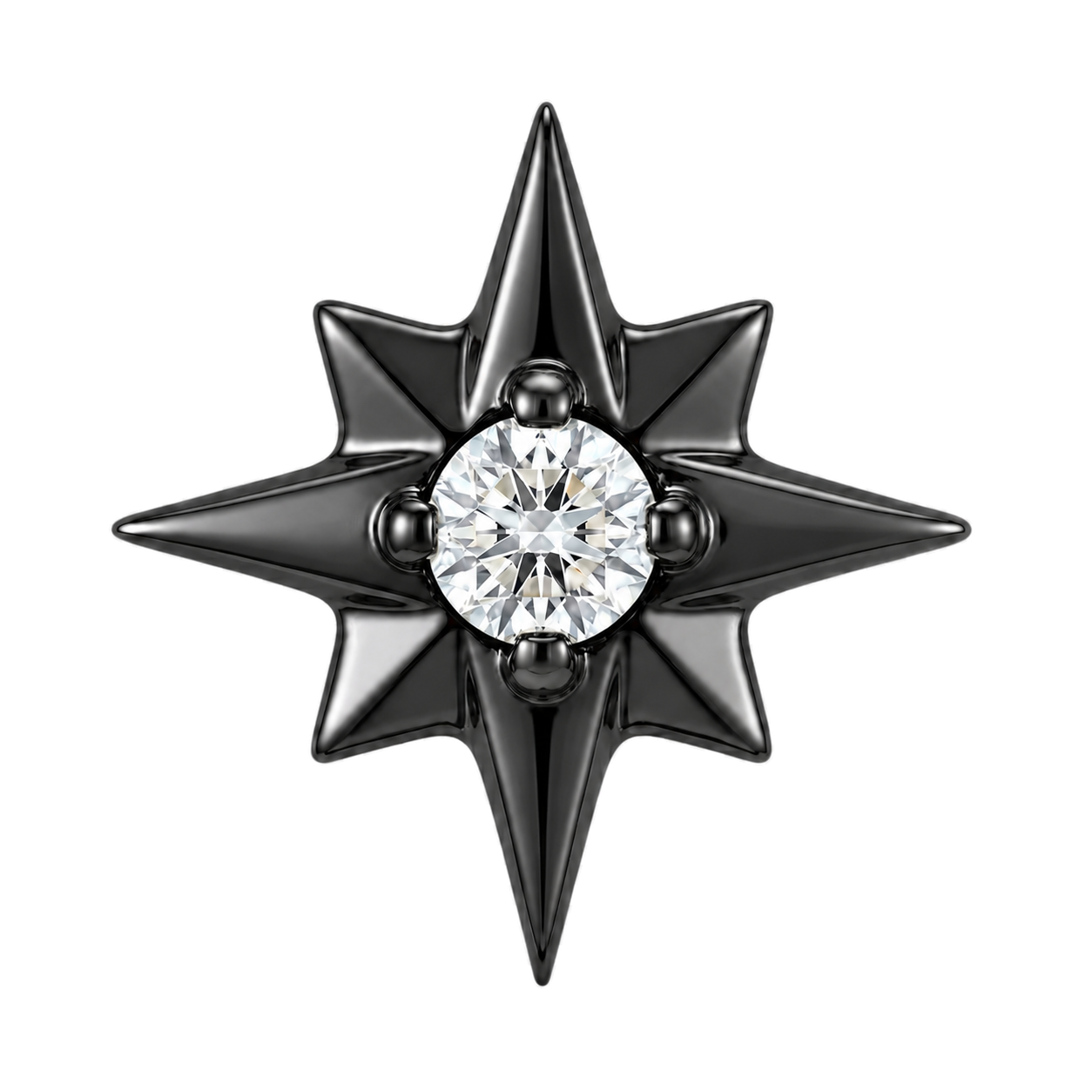 8 Point Burst - 14K Gold Stone Threadless/Threaded End