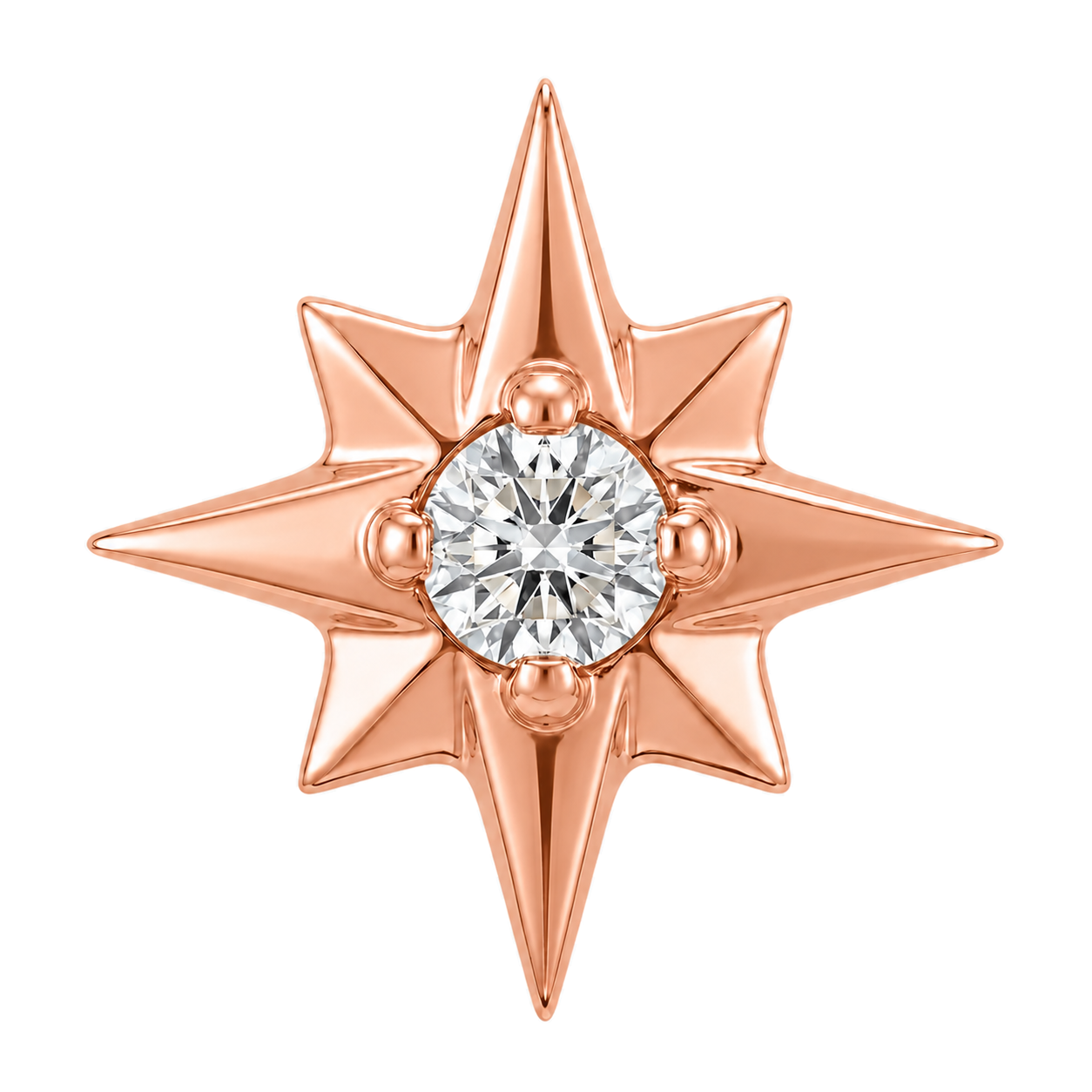 8 Point Burst - 14K Gold Stone Threadless/Threaded End
