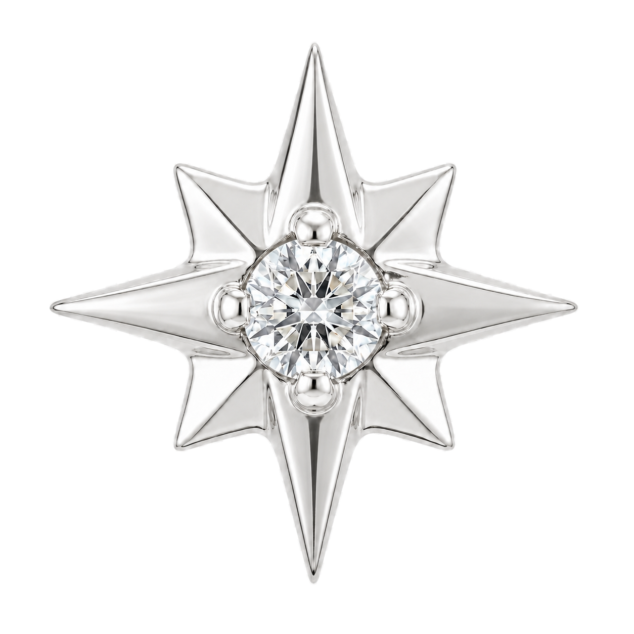 8 Point Burst - 14K Gold Stone Threadless/Threaded End