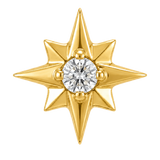8 Point Burst - 14K Gold Stone Threadless/Threaded End