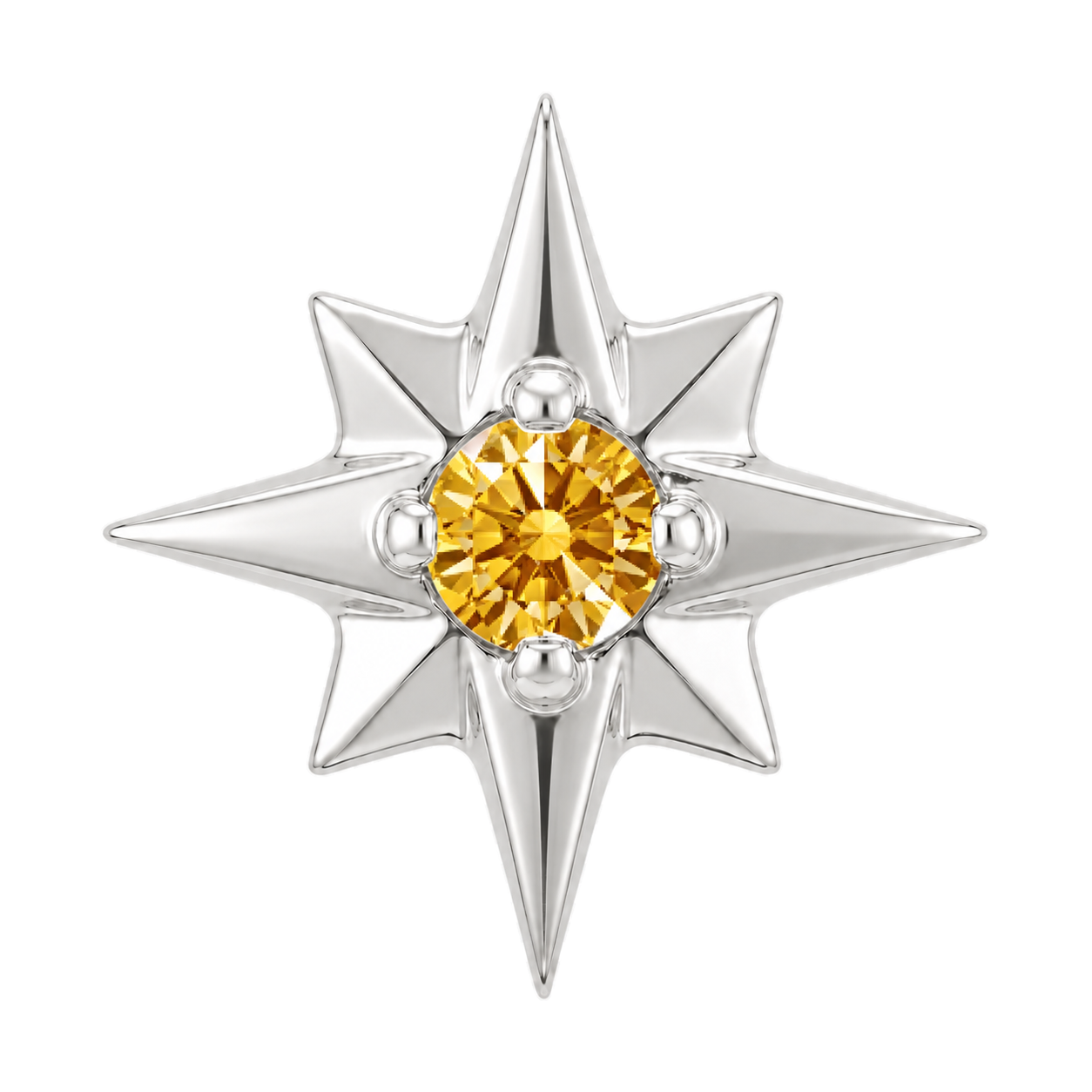 8 Point Burst - 14K Gold Stone Threadless/Threaded End