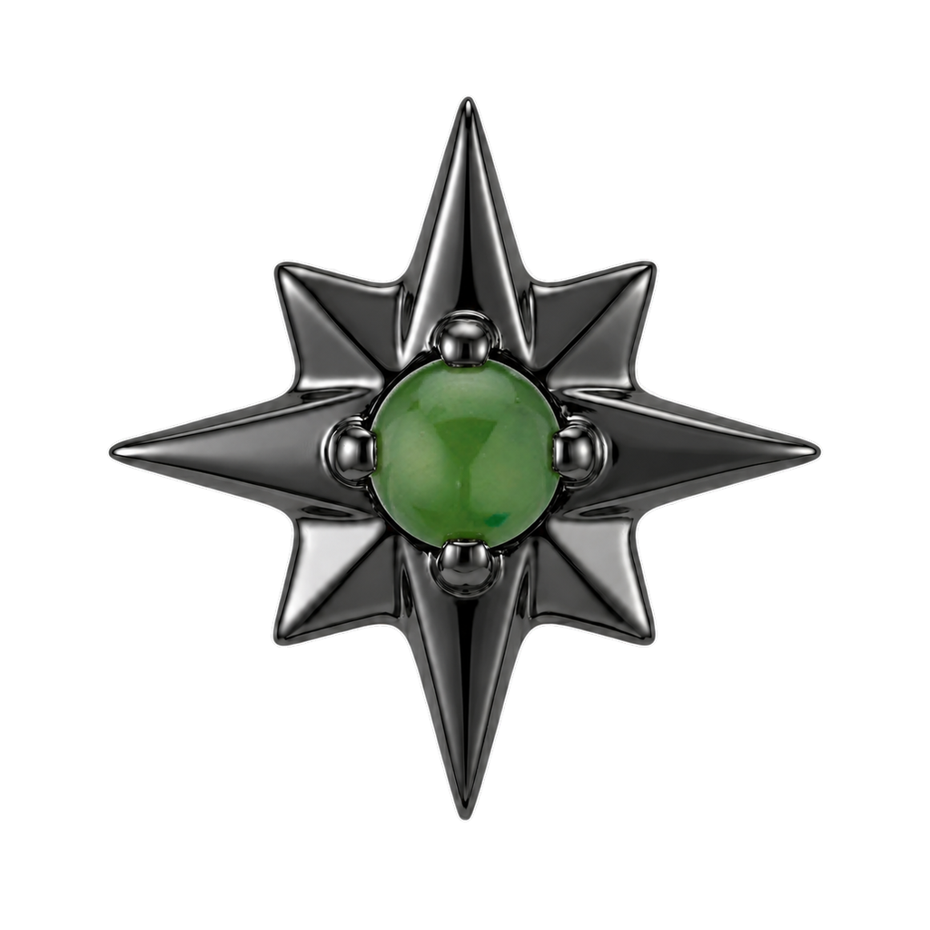 8 Point Burst - 14K Gold Stone Threadless/Threaded End