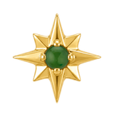 8 Point Burst - 14K Gold Stone Threadless/Threaded End