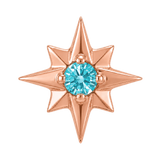 8 Point Burst - 14K Gold Stone Threadless/Threaded End