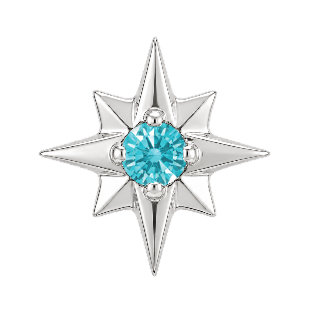 8 Point Burst - 14K Gold Stone Threadless/Threaded End