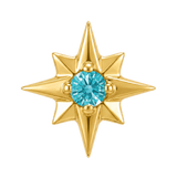 8 Point Burst - 14K Gold Stone Threadless/Threaded End