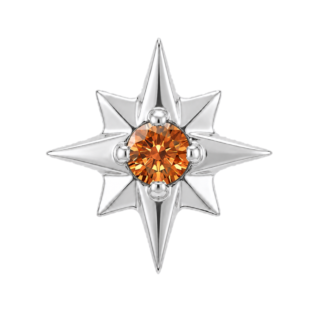 8 Point Burst - 14K Gold Stone Threadless/Threaded End