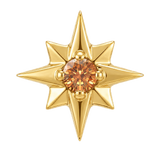 8 Point Burst - 14K Gold Stone Threadless/Threaded End