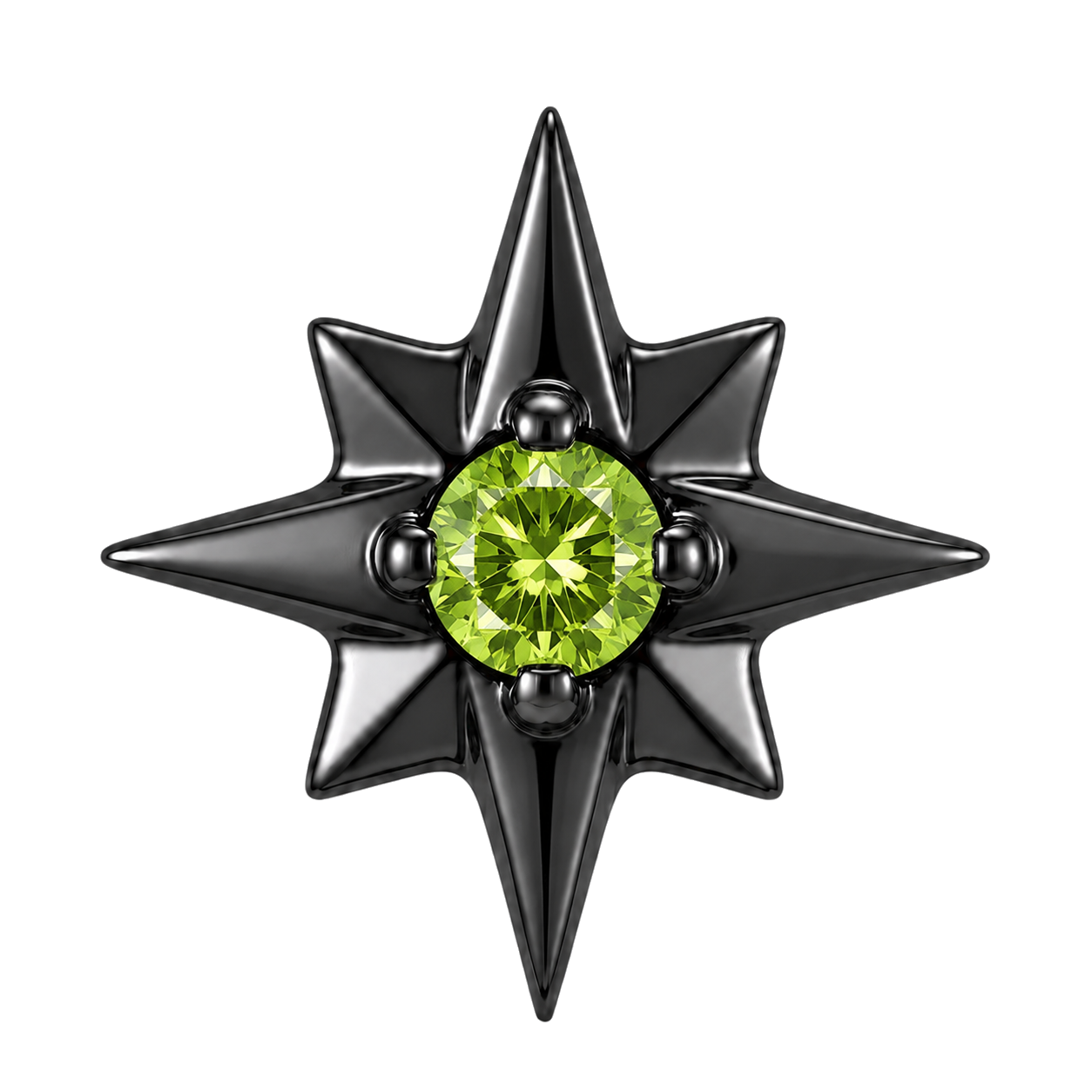 8 Point Burst - 14K Gold Stone Threadless/Threaded End