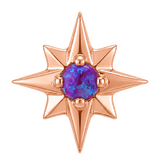 8 Point Burst - 14K Gold Stone Threadless/Threaded End