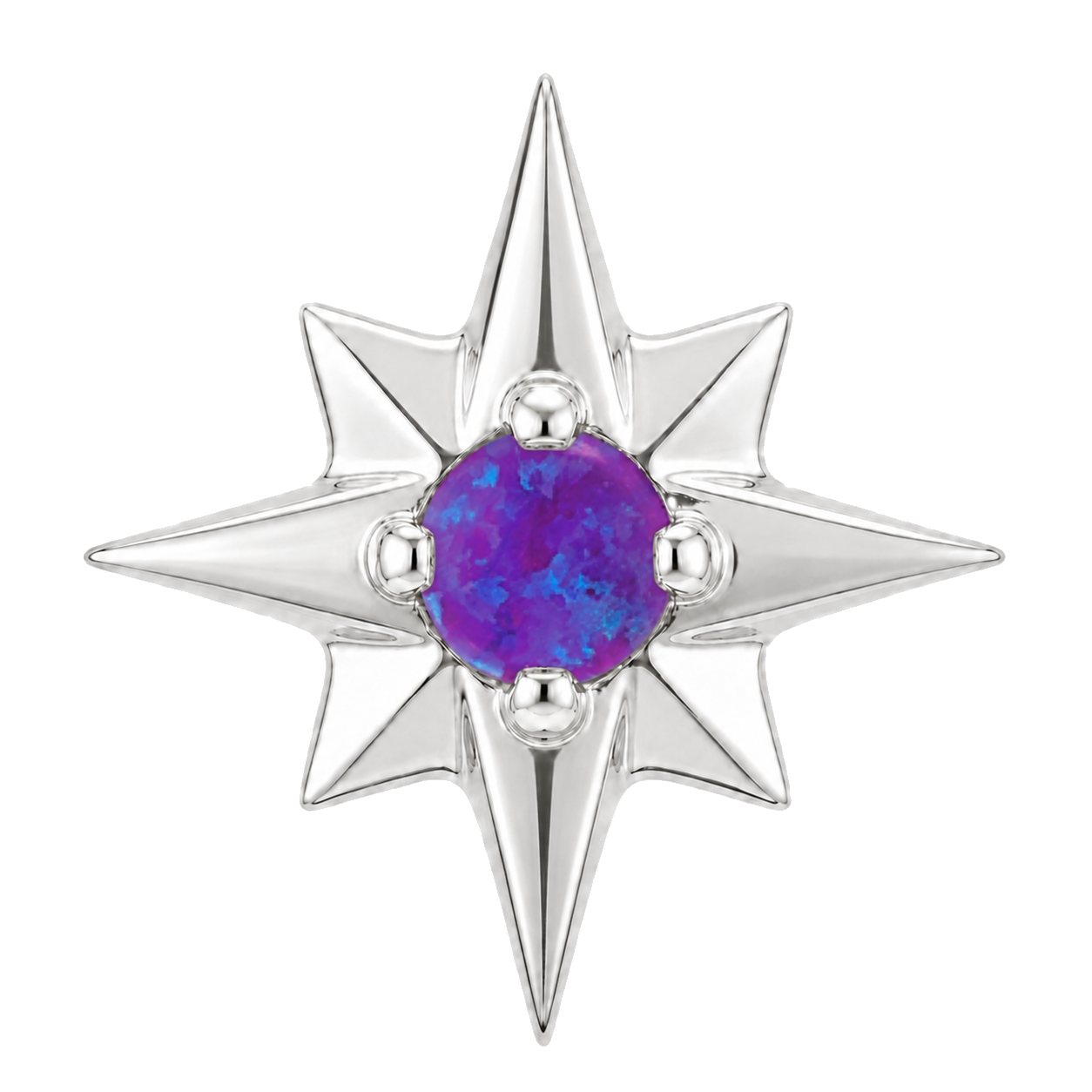 8 Point Burst - 14K Gold Stone Threadless/Threaded End