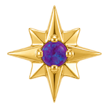 8 Point Burst - 14K Gold Stone Threadless/Threaded End