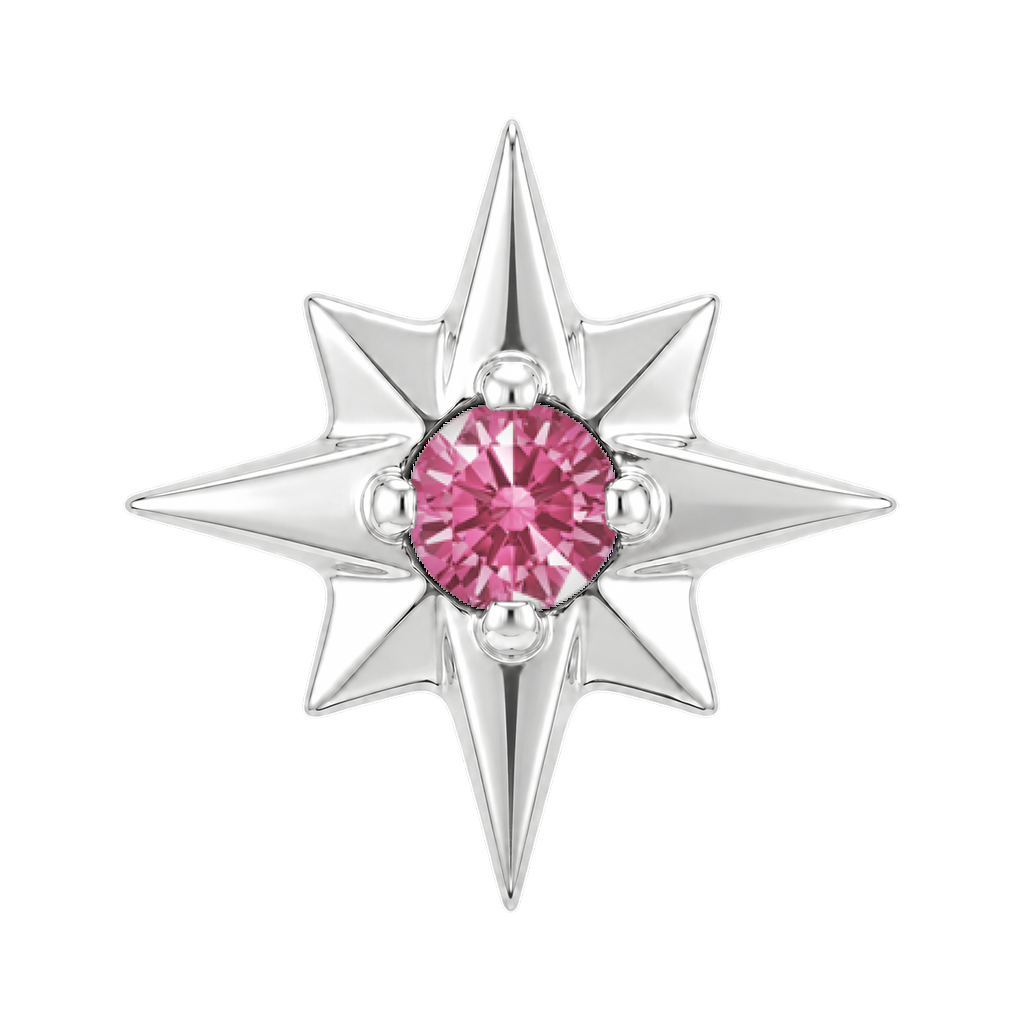 8 Point Burst - 14K Gold Stone Threadless/Threaded End