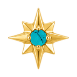 8 Point Burst - 14K Gold Stone Threadless/Threaded End